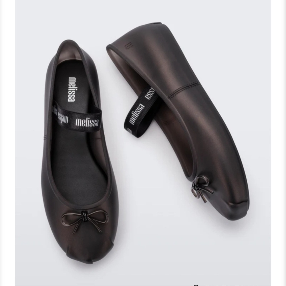 Melissa Sophie Ballet Flats, Black, Size 6 US